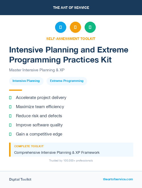 Intensive Planning and Extreme Programming Practices Kit