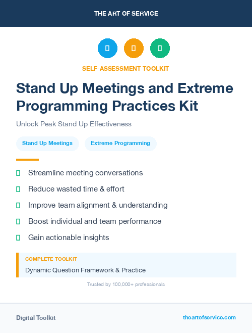 Stand Up Meetings and Extreme Programming Practices Kit