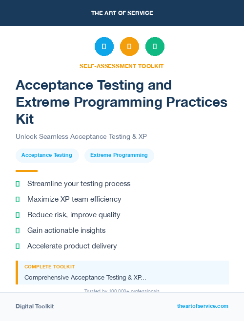 Acceptance Testing and Extreme Programming Practices Kit