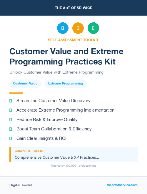 Customer Value and Extreme Programming Practices Kit