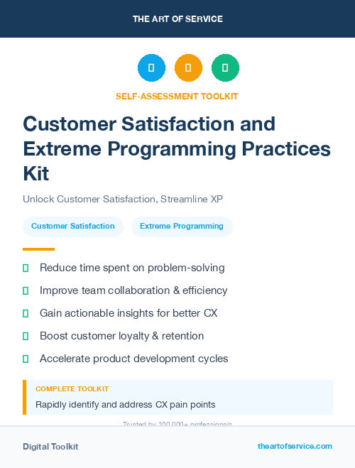 Customer Satisfaction and Extreme Programming Practices Kit