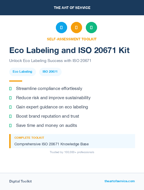 Eco Labeling and ISO 20671 Kit