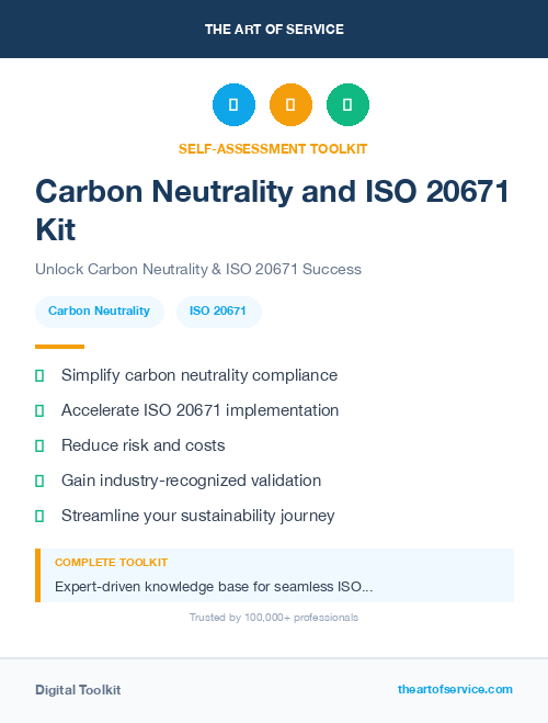 Carbon Neutrality and ISO 20671 Kit