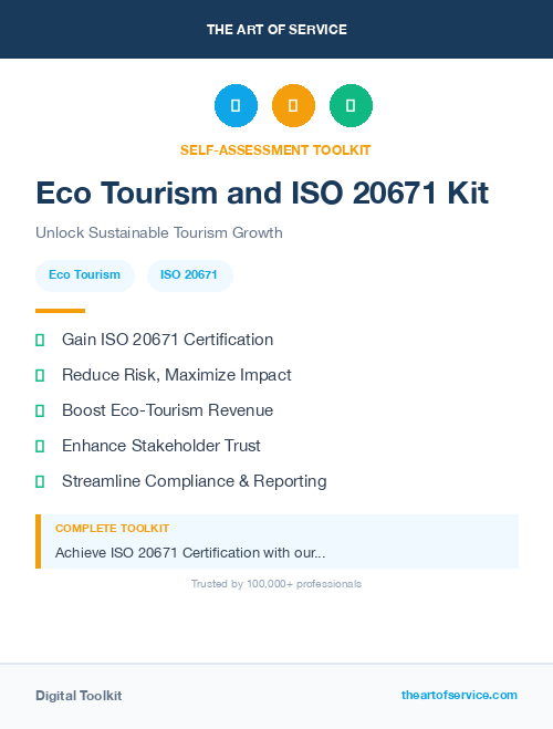 Eco Tourism and ISO 20671 Kit
