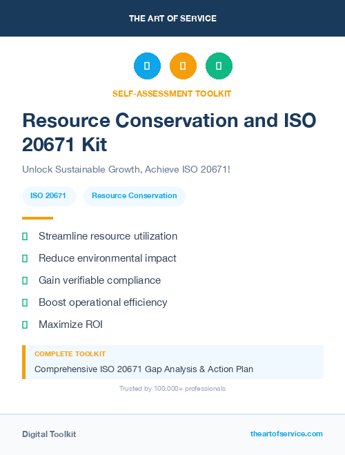 Resource Conservation and ISO 20671 Kit