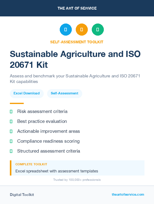 Sustainable Agriculture and ISO 20671 Kit