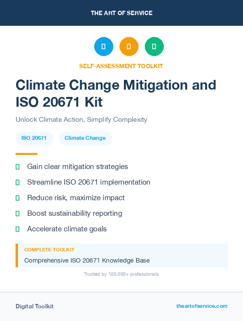 Climate Change Mitigation and ISO 20671 Kit
