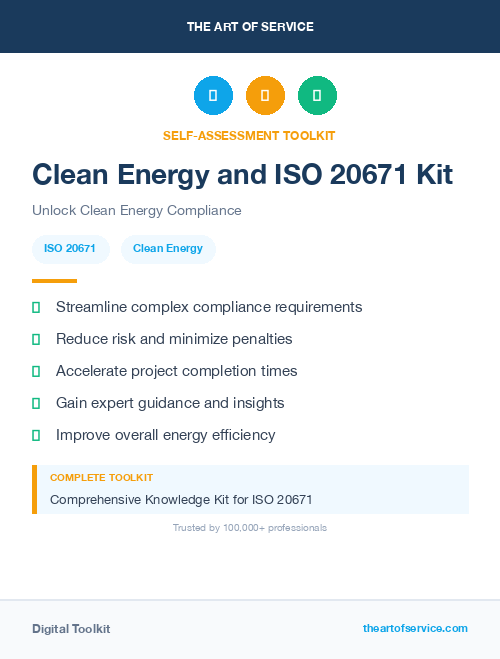 Clean Energy and ISO 20671 Kit