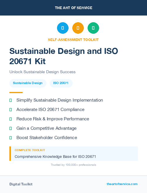 Sustainable Design and ISO 20671 Kit