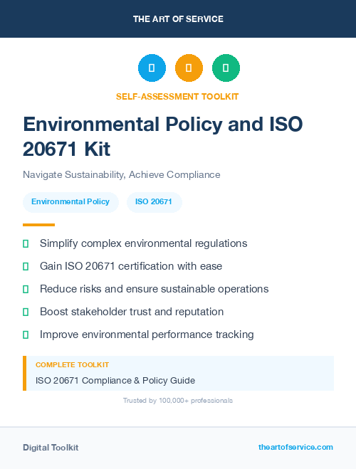 Environmental Policy and ISO 20671 Kit