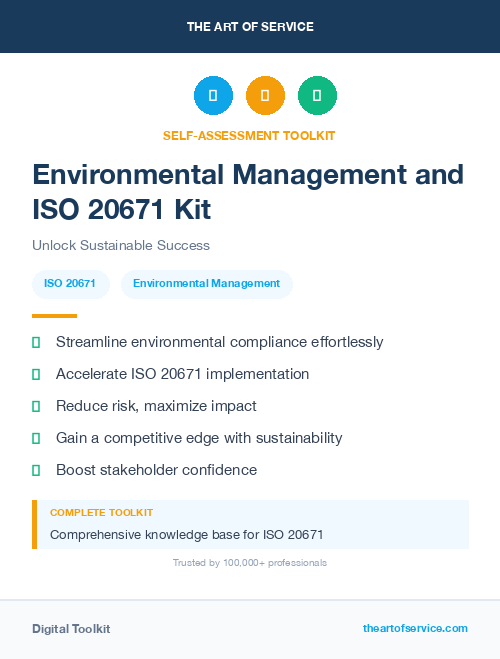 Environmental Management and ISO 20671 Kit