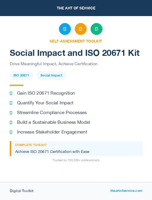 Social Impact and ISO 20671 Kit
