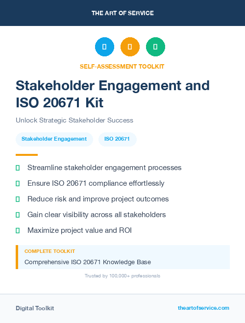 Stakeholder Engagement and ISO 20671 Kit