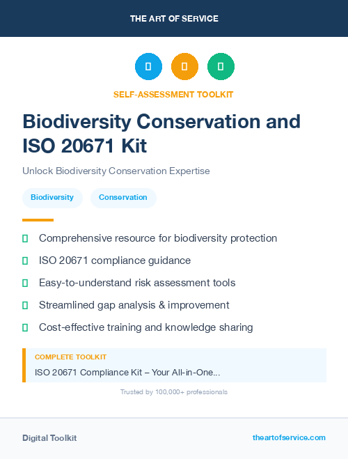 Biodiversity Conservation and ISO 20671 Kit