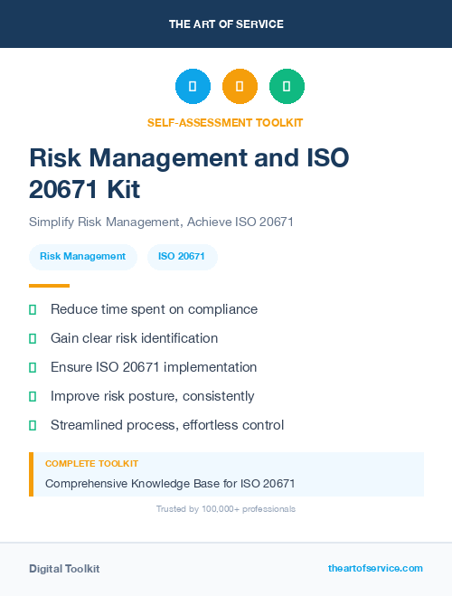 Risk Management and ISO 20671 Kit