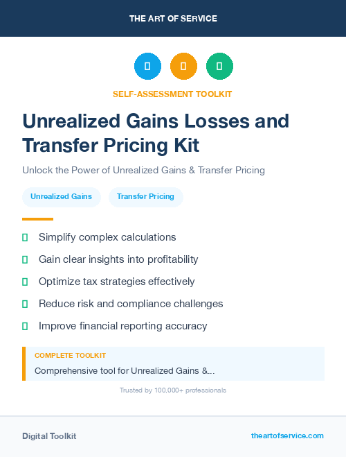 Unrealized Gains Losses and Transfer Pricing Kit
