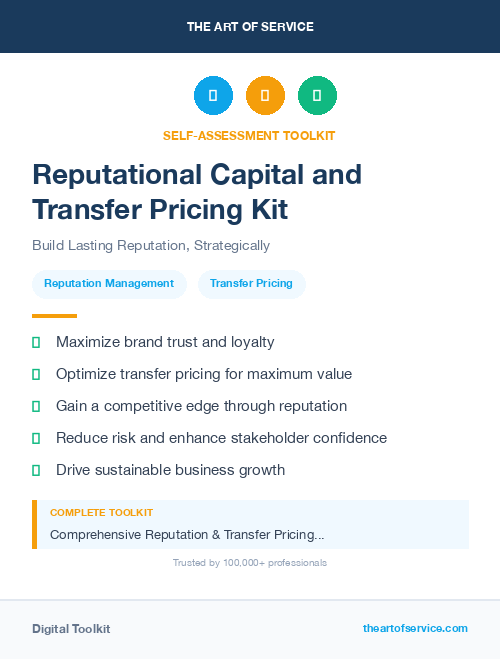 Reputational Capital and Transfer Pricing Kit