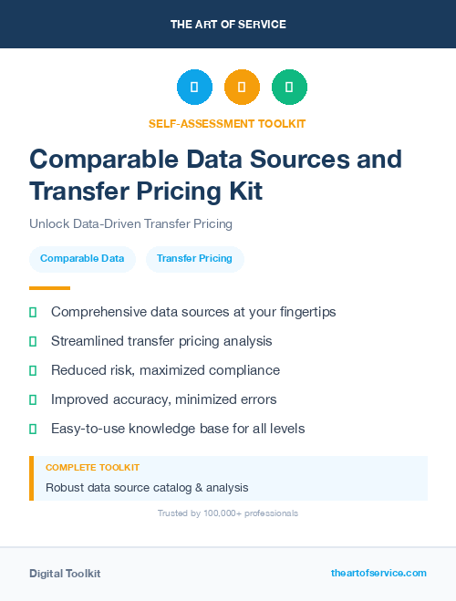 Comparable Data Sources and Transfer Pricing Kit