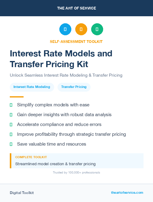 Interest Rate Models and Transfer Pricing Kit