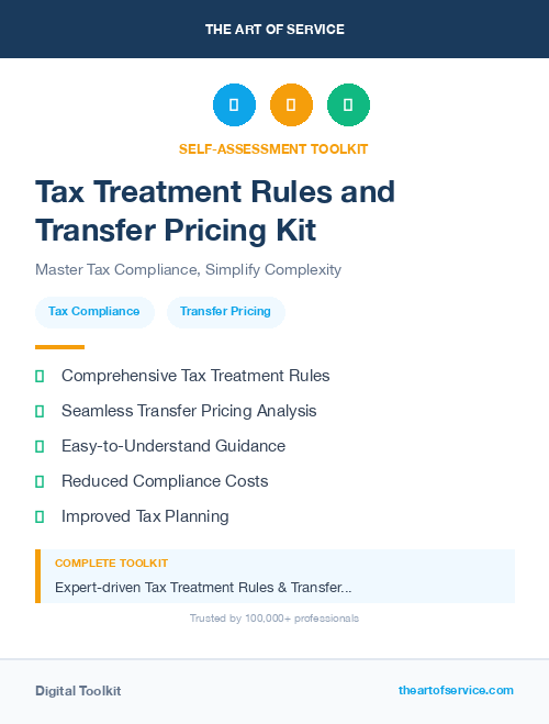 Tax Treatment Rules and Transfer Pricing Kit