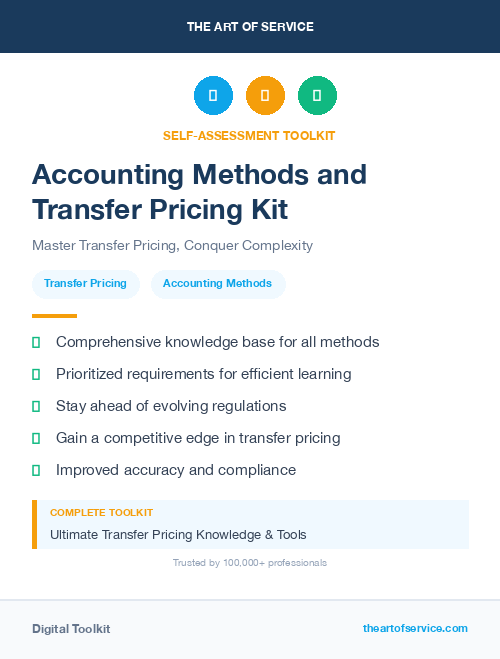 Accounting Methods and Transfer Pricing Kit