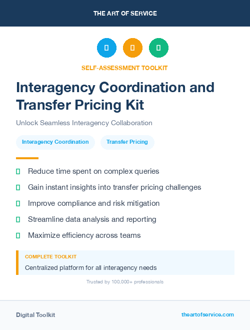 Interagency Coordination and Transfer Pricing Kit