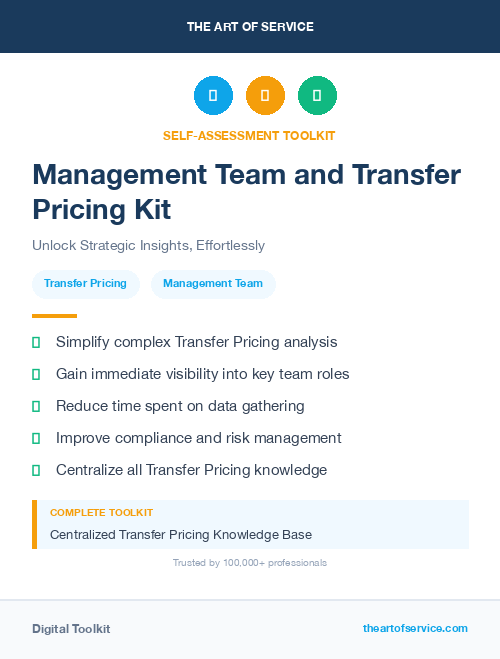 Management Team and Transfer Pricing Kit