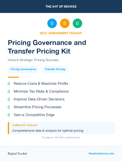 Pricing Governance and Transfer Pricing Kit