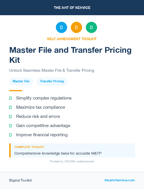 Master File and Transfer Pricing Kit