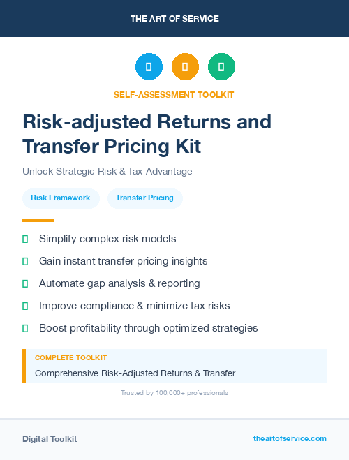 Risk-adjusted Returns and Transfer Pricing Kit