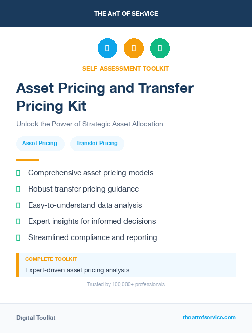 Asset Pricing and Transfer Pricing Kit