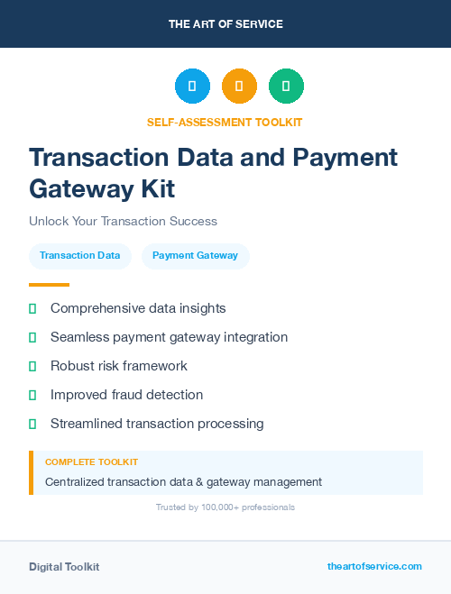 Transaction Data and Payment Gateway Kit