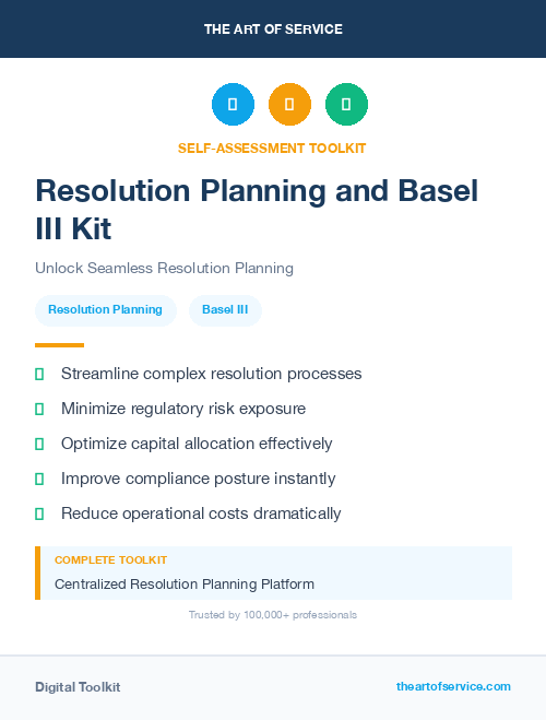 Resolution Planning and Basel III Kit