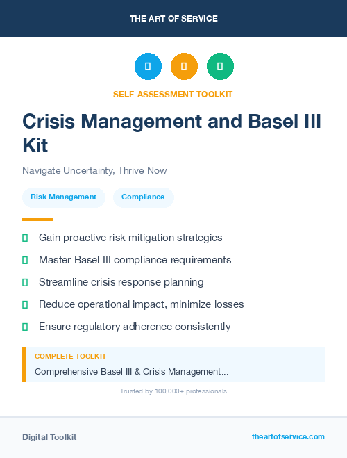 Crisis Management and Basel III Kit