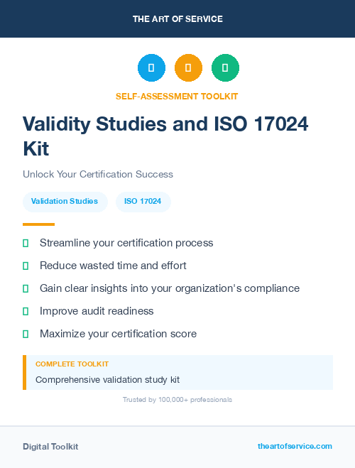 Validity Studies and ISO 17024 Kit