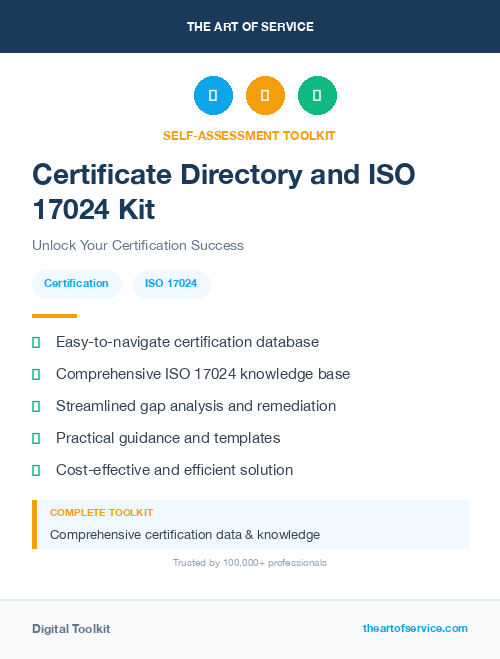 Certificate Directory and ISO 17024 Kit