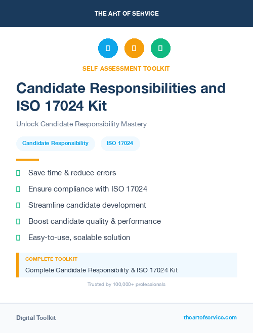 Candidate Responsibilities and ISO 17024 Kit