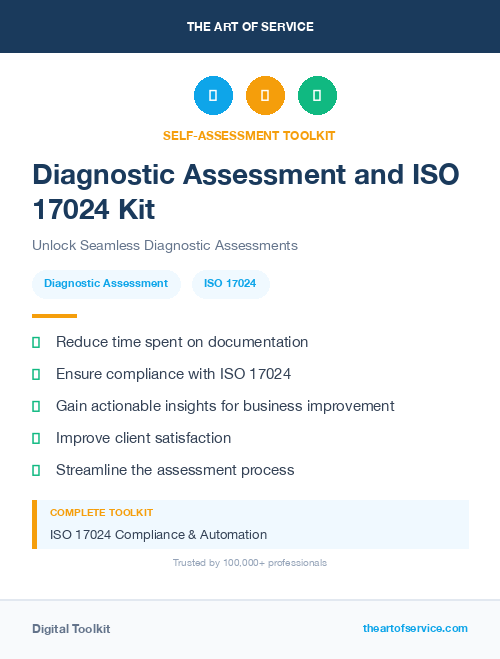 Diagnostic Assessment and ISO 17024 Kit
