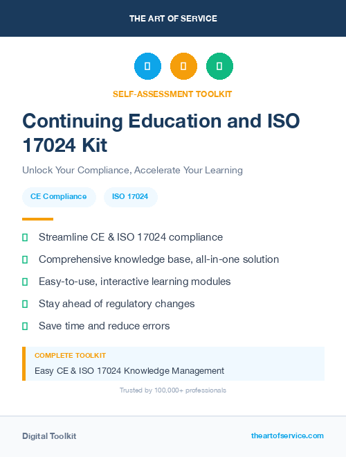 Continuing Education and ISO 17024 Kit