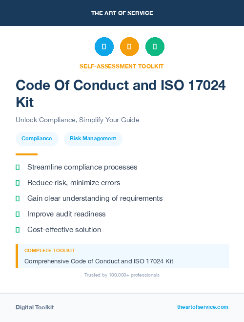 Code Of Conduct and ISO 17024 Kit