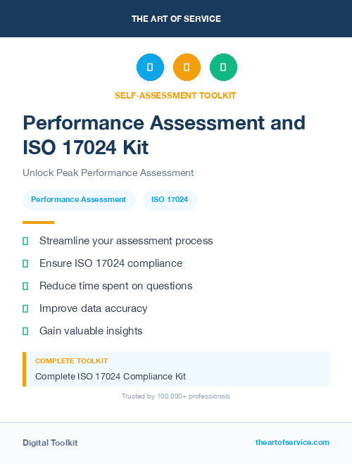 Performance Assessment and ISO 17024 Kit