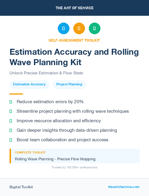 Estimation Accuracy and Rolling Wave Planning Kit