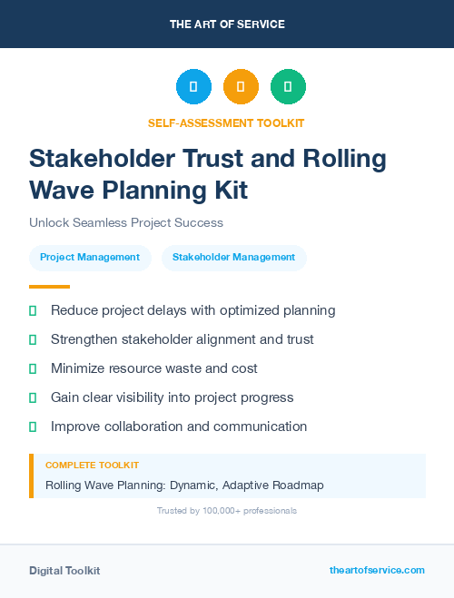 Stakeholder Trust and Rolling Wave Planning Kit