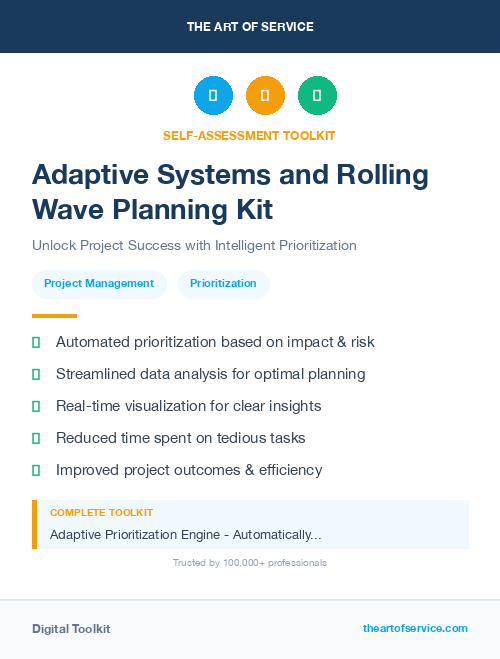 Adaptive Systems and Rolling Wave Planning Kit
