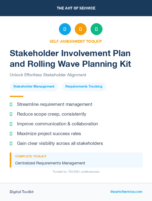 Stakeholder Involvement Plan and Rolling Wave Planning Kit