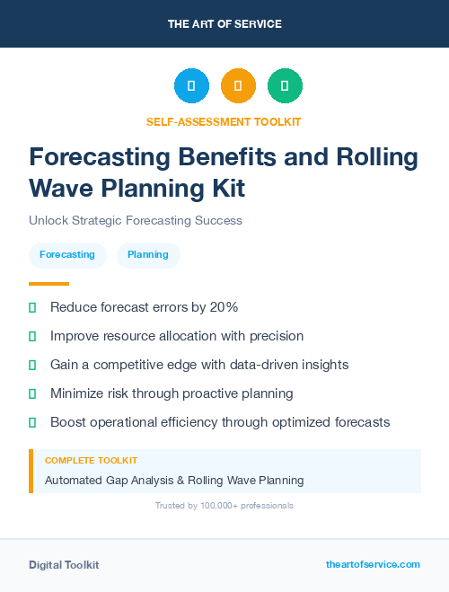 Forecasting Benefits and Rolling Wave Planning Kit
