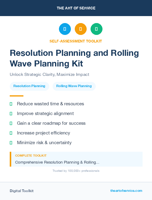 Resolution Planning and Rolling Wave Planning Kit