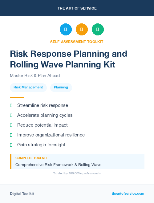Risk Response Planning and Rolling Wave Planning Kit