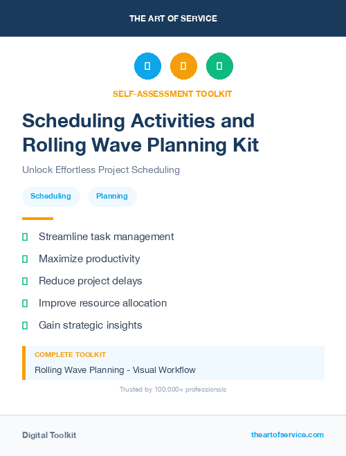 Scheduling Activities and Rolling Wave Planning Kit