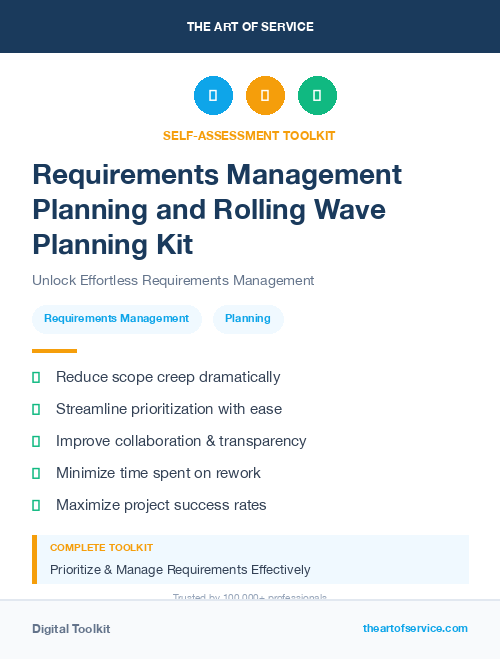 Requirements Management Planning and Rolling Wave Planning Kit